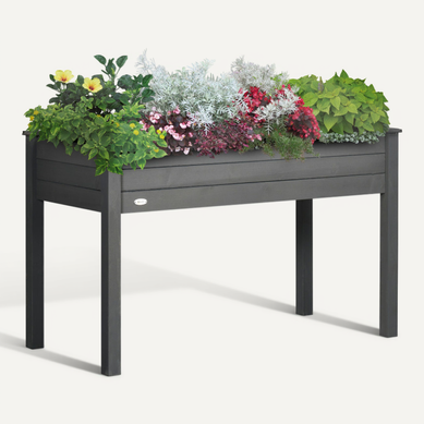 Jardinière Sur Pieds Potager Inserts D'irrigation + Feutre De Drainage Sapin Gris