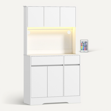 Buffet Haut Design LED Ninety Blanc