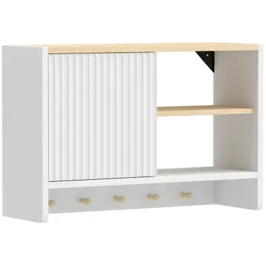 Armoire Murale Pievetta Rangement Salle De Bain Avec Crochets Blanc Chêne 60 Cm Armoire Murale Pievetta Rangement Salle De Bain Avec Crochets Blanc Chêne 60 Cm