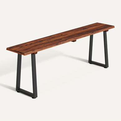 Banc De Jardin Wandrille Design Industriel Robuste Bois Carbonisé Noir 150 Cm
