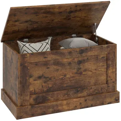 Coffre Olgiate Rangement Bois Effet Vieilli 80x40x45 Cm Siège Stable Coffre Olgiate Rangement Bois Effet Vieilli 80x40x45 Cm Siège Stable