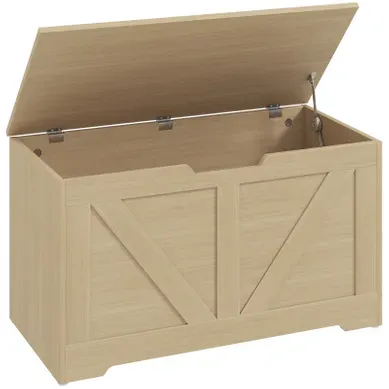 Coffre Keltenbach Rangement Intérieur Style Rustique Banc Siège Bois Clair 100l Coffre Keltenbach Rangement Intérieur Style Rustique Banc Siège Bois Clair 100l