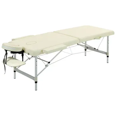 Table De Massage Sidric Professionnelle Réglable 3 Zones Pliable Crème