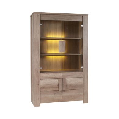 Vitrine Farra – 4 Portes Avec LED – Chêne Dab Canyon – 120 X 195 X 47 Cm Vitrine Farra – 4 Portes Avec LED – Chêne Dab Canyon – 120 X 195 X 47 Cm