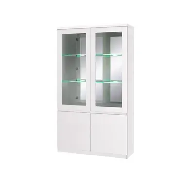 Vitrine Vaisselier Fabio - Blanc Brillant Avec LED - Style Design - 110 X 190 X 40 Cm Vitrine Vaisselier Fabio - Blanc Brillant Avec LED - Style Design - 110 X 190 X 40 Cm