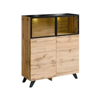 Vitrine Basse Tino + LED. Meuble Déco Type Scandinave, Design Pour Votre Salon. Vitrine Basse Tino + LED. Meuble Déco Type Scandinave, Design Pour Votre Salon.