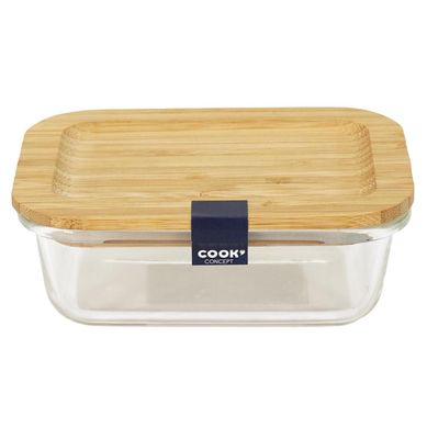 Lunch Box Verre et Bambou "repas" 32cl Transparent Lunch Box Verre et Bambou "repas" 32cl Transparent