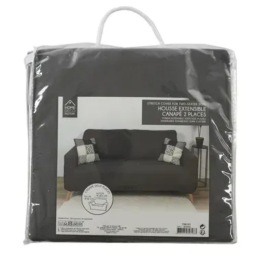 Housse Extensible Pour Canapé 2 Places - Gris - 170 X 80 Cm Housse Extensible Pour Canapé 2 Places - Gris - 170 X 80 Cm