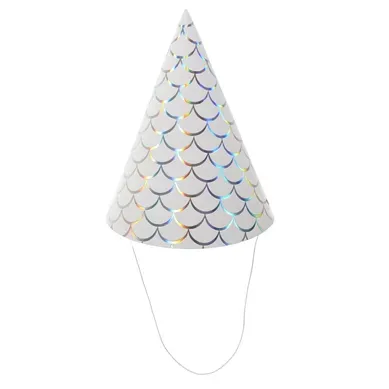 Lot De 6 Chapeaux De Fête "sirène" 17cm Blanc Lot De 6 Chapeaux De Fête "sirène" 17cm Blanc