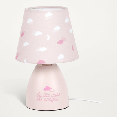 Lampe De Chevet Enfant "nuages" 19cm Rose