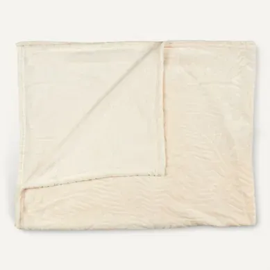 Plaid Flanelle Embosse "roméo" 120x150cm Crème Plaid Flanelle Embosse "roméo" 120x150cm Crème