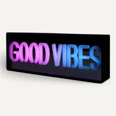 Lampe LED Effet Néon "good Vibes" 22cm Multicolore