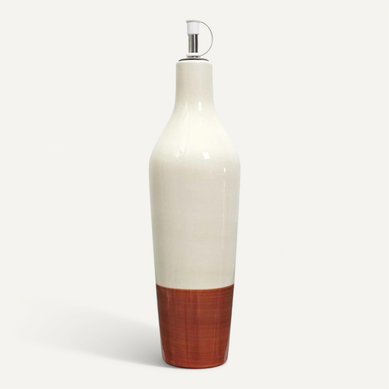 Huilier En Céramique "bicolore" 67cl Orange et Blanc Huilier En Céramique "bicolore" 67cl Orange et Blanc