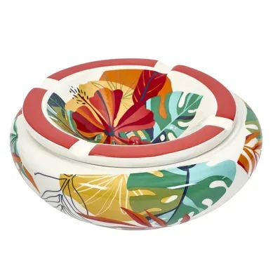 Cendrier XXL En Céramique "floral" 24cm Multicolore Cendrier XXL En Céramique "floral" 24cm Multicolore