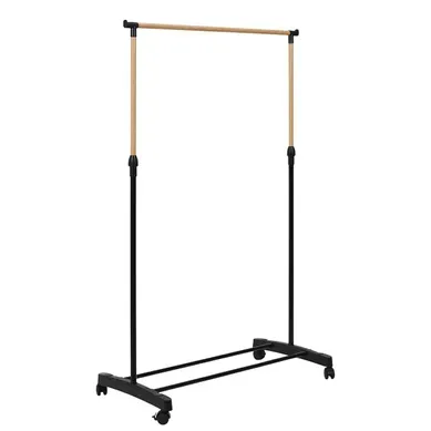 Portant À Vêtements Ajustable "effet Bois" 160cm Noir