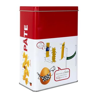 Boîte à Pâtes En Métal "ludique" 18cm Rouge