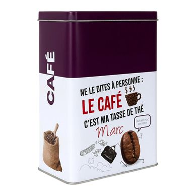 Boîte à Café En Métal "ludique" 18cm Violet