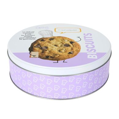 Boîte à Biscuits En Métal "ludique" 22cm Violet
