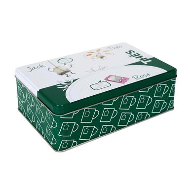 Boîte à Thé En Métal "ludique" 20cm Vert
