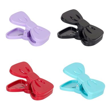 Lot De 4 Pinces à Sachet "nœud" 7cm Multicolore