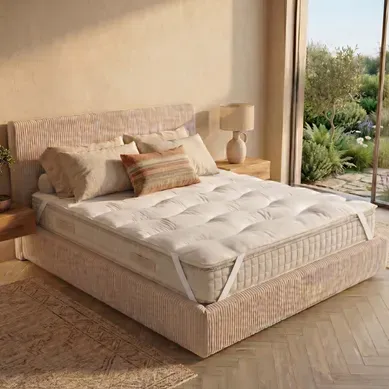 Surmatelas Nuage 140x190 Cm - Protège Matelas Microfibre - Aération Optimisée Et Sangles De Maintien Surmatelas Nuage 140x190 Cm - Protège Matelas Microfibre - Aération Optimisée Et Sangles De Maintien