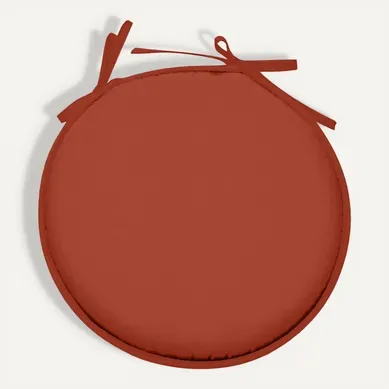 Galette De Chaise Ronde Unie Aux Multiples Couleurs - 40x40 Cm - Terracotta Galette De Chaise Ronde Unie Aux Multiples Couleurs - 40x40 Cm - Terracotta