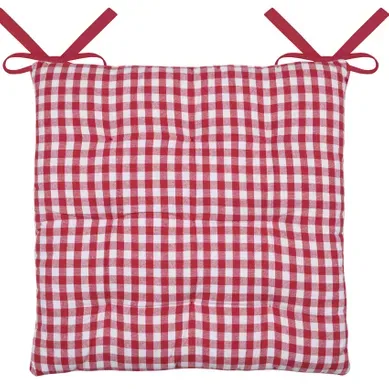 Galette De Chaise Double Face À 9 Points En Polycoton - 40x40 Cm - Rouge Galette De Chaise Double Face À 9 Points En Polycoton - 40x40 Cm - Rouge