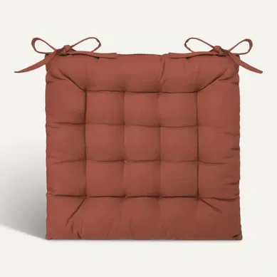 Lot De 6 Galettes De Chaise En Coton Coloris Terracotta - L.38 X L.38 Cm Lot De 6 Galettes De Chaise En Coton Coloris Terracotta - L.38 X L.38 Cm