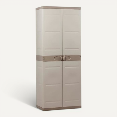 Armoire Meuble De Rangement 2 Portes, Intérieur/extérieur Coloris Beige - L. 70 X P. 44 X H. 176 Cm Armoire Meuble De Rangement 2 Portes, Intérieur/extérieur Coloris Beige - L. 70 X P. 44 X H. 176 Cm