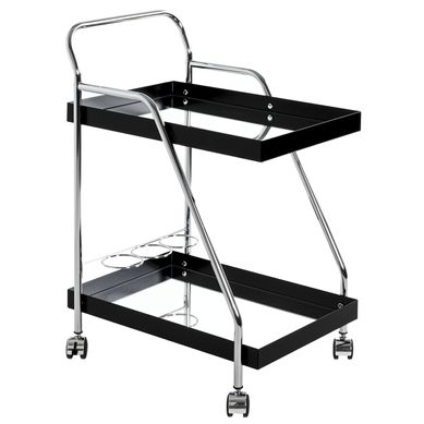 Desserte En Acier Chromé Et Miroir - Longueur 62 X Hauteur 84 X Profondeur 46 Cm Desserte En Acier Chromé Et Miroir - Longueur 62 X Hauteur 84 X Profondeur 46 Cm