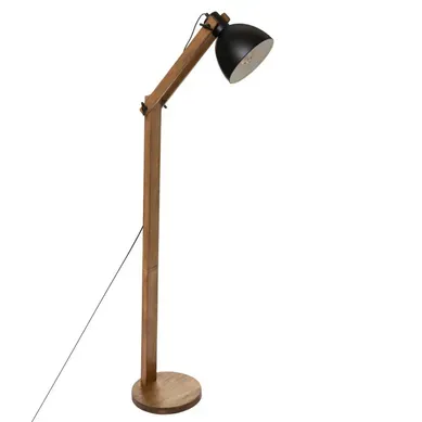 Lampadaire Sur Pieds En Bois De Pin Et Fer Coloris Naturel / Noir- L. 52 X P. 28 X H. 158 Cm Lampadaire Sur Pieds En Bois De Pin Et Fer Coloris Naturel / Noir- L. 52 X P. 28 X H. 158 Cm