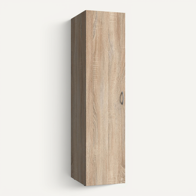 Armoire De Rangement En Bois Mélamine Coloris Imitation Chêne - L. 45 X H. 185 X P. 54 Cm Armoire De Rangement En Bois Mélamine Coloris Imitation Chêne - L. 45 X H. 185 X P. 54 Cm