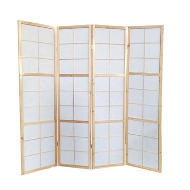 Paravent Japonais Bois Naturel, Séparateur De Pièce 4 Pans - Hauteur 175 Cm X Longueur 176 Cm Paravent Japonais Bois Naturel, Séparateur De Pièce 4 Pans - Hauteur 175 Cm X Longueur 176 Cm