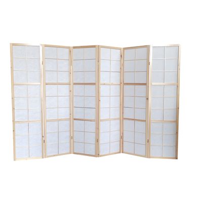 Paravent Japonais Bois Naturel, Séparateur De Pièce 6 Pans - Hauteur 175 Cm X Longueur 264 Cm Paravent Japonais Bois Naturel, Séparateur De Pièce 6 Pans - Hauteur 175 Cm X Longueur 264 Cm