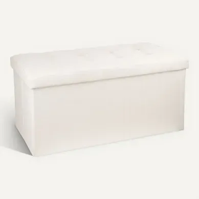 Banquette Coffre Pliable Lysandre - L. 76 X H. 38 Cm - Beige Banquette Coffre Pliable Lysandre - L. 76 X H. 38 Cm - Beige
