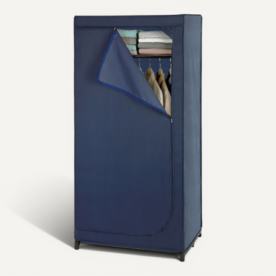 Armoire Penderie Tissu Business - L. 75 X H. 160 Cm - Bleu Armoire Penderie Tissu Business - L. 75 X H. 160 Cm - Bleu