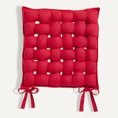 Galette De Chaise Tressée - 40 X 40 Cm - Rouge Pomme D'amour Galette De Chaise Tressée - 40 X 40 Cm - Rouge Pomme D'amour