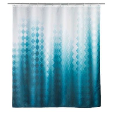 Rideau De Douche Losanges 180 X 200 Cm - Bleu Et Blanc Rideau De Douche Losanges 180 X 200 Cm - Bleu Et Blanc