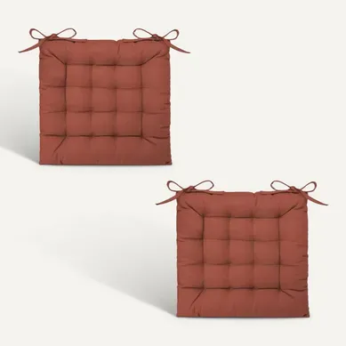 Lot 2x Galette De Chaise - Terracotta Lot 2x Galette De Chaise - Terracotta