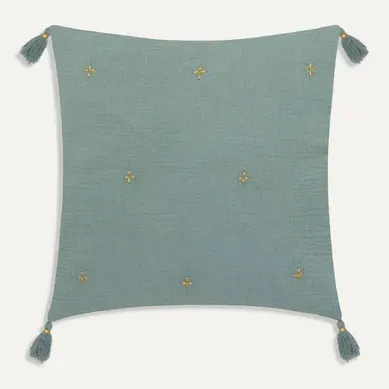 Coussin De Chaise Brodé Rectangulaire Starke - 40 X 40 Cm - Céladon Coussin De Chaise Brodé Rectangulaire Starke - 40 X 40 Cm - Céladon