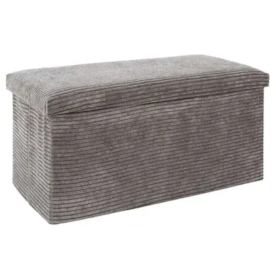 Banc De Rangement Pliable Effet Côtelé Drammen - Taupe Banc De Rangement Pliable Effet Côtelé Drammen - Taupe