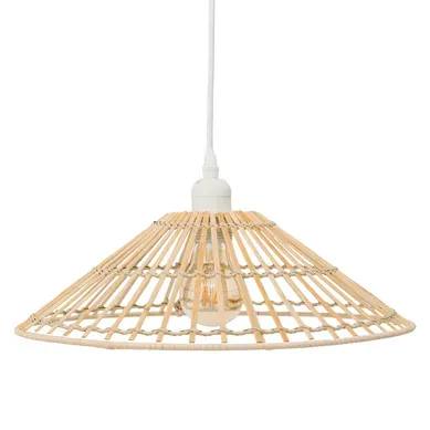 Suspension Cône En Bambou Naturel - Diam 36 Cm - Beige Suspension Cône En Bambou Naturel - Diam 36 Cm - Beige