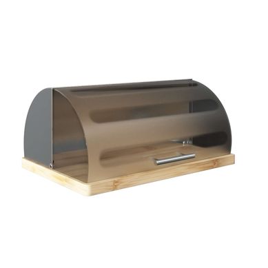 Boîte à Pain En Inox Et Bambou Boîte à Pain En Inox Et Bambou