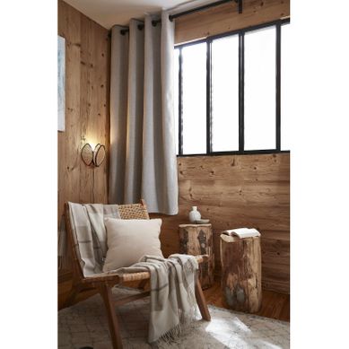 Rideau Occultant Phonique Et Thermique Doublé Polaire "bjorn" 100% Opaque - Taupe - 140x180 Cm