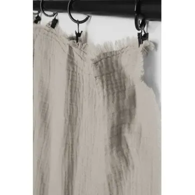Rideau Ajustable + 10 Anneaux Pince "milos" 140 X 280 Cm Mousseline De Coton - Taupe - 140x280 Cm