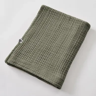 Drap De Bain 90 X 150 Cm Gaze De Coton Unie Gaïa - Vert Foncé - 90x150 Cm Drap De Bain 90 X 150 Cm Gaze De Coton Unie Gaïa - Vert Foncé - 90x150 Cm