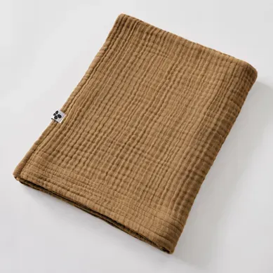 Drap De Bain 90 X 150 Cm Gaze De Coton Unie Gaïa - Camel - 90x150 Cm Drap De Bain 90 X 150 Cm Gaze De Coton Unie Gaïa - Camel - 90x150 Cm
