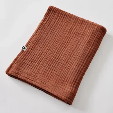 Drap De Bain 90 X 150 Cm Gaze De Coton Unie Gaïa - Terracotta - 90x150 Cm Drap De Bain 90 X 150 Cm Gaze De Coton Unie Gaïa - Terracotta - 90x150 Cm
