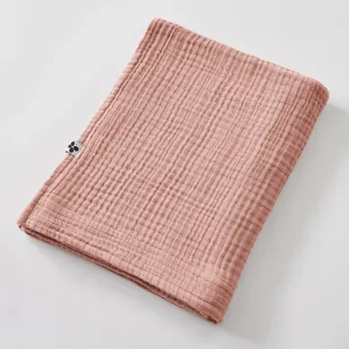 Drap De Douche 70 X 130 Cm Gaze De Coton Unie Gaïa - Rose - 70x130 Cm Drap De Douche 70 X 130 Cm Gaze De Coton Unie Gaïa - Rose - 70x130 Cm