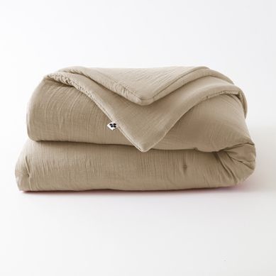 Edredon Ou Bout De Lit "gaïa" "gaze De Coton" - Beige - 180x240 Cm